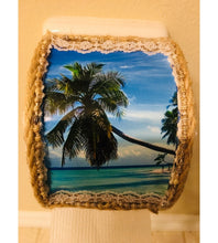 Load image into Gallery viewer, Tropical Beach Paradise Bamboo Toilet Paper Dispenser