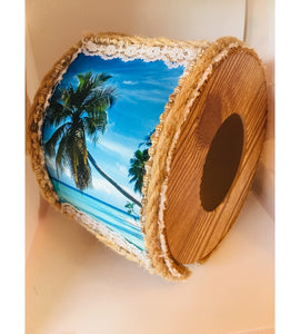 Tropical Beach Paradise Bamboo Toilet Paper Dispenser